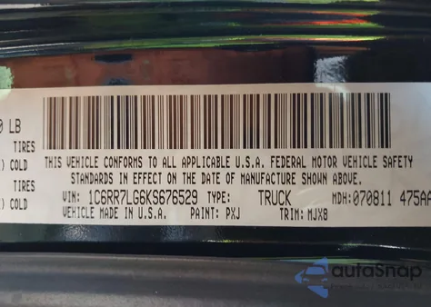 2019 Ram 1500 Classic Warlock 4X4 5'7 Box z USA, uszkodzony, nr VIN 1C6RR7LG6KS676529